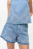 Ganni light blue stone shorts