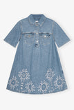 Ganni dress light blue stone