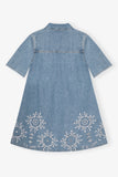 Ganni dress light blue stone