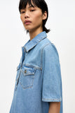 Ganni dress light blue stone