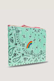Pochette turquoise regenboog