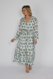 Hannah jurk beige met bloemetjes