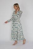 Hannah jurk beige met bloemetjes