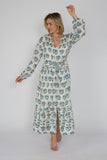 Hannah jurk beige met bloemetjes