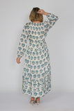 Hannah jurk beige met bloemetjes
