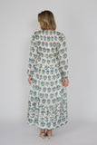 Hannah jurk beige met bloemetjes