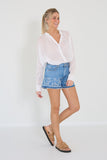 Ganni light blue stone shorts