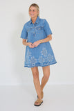 Ganni dress light blue stone