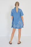 Ganni dress light blue stone