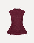 Rotate top Flower Mesh bordeaux