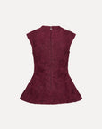 Rotate top Flower Mesh bordeaux