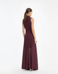 Rotate jurk lace maxi flared