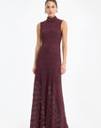 Rotate jurk lace maxi flared