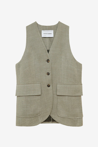 Margaux Lonnberg gilet lang kaki