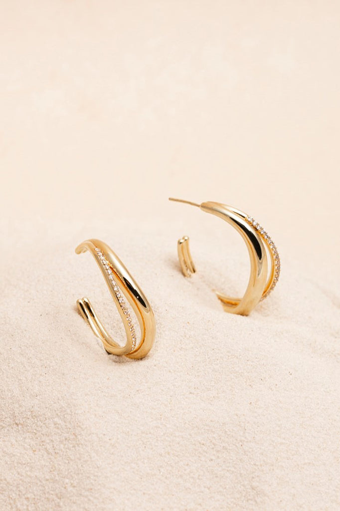 Souvenirs de Pomme oorbellen camilla gold strass