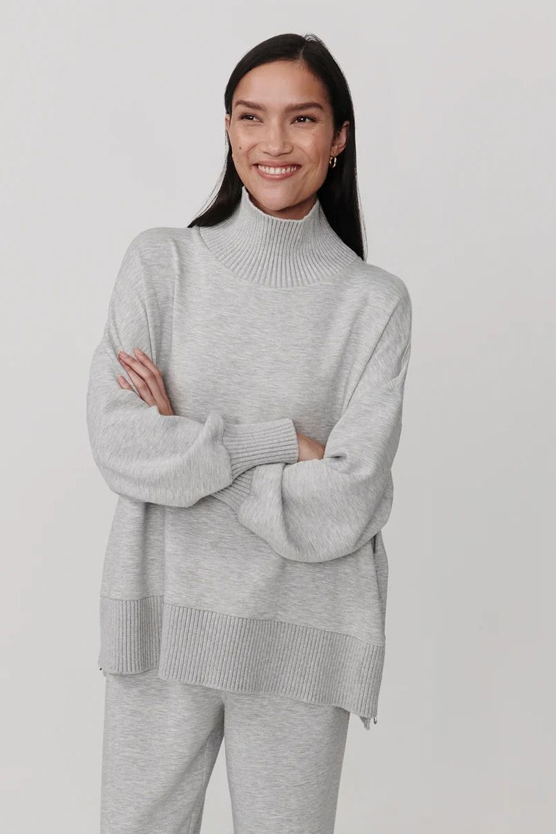 BARKER HIGH NECK SWEAT LIGHT GREY