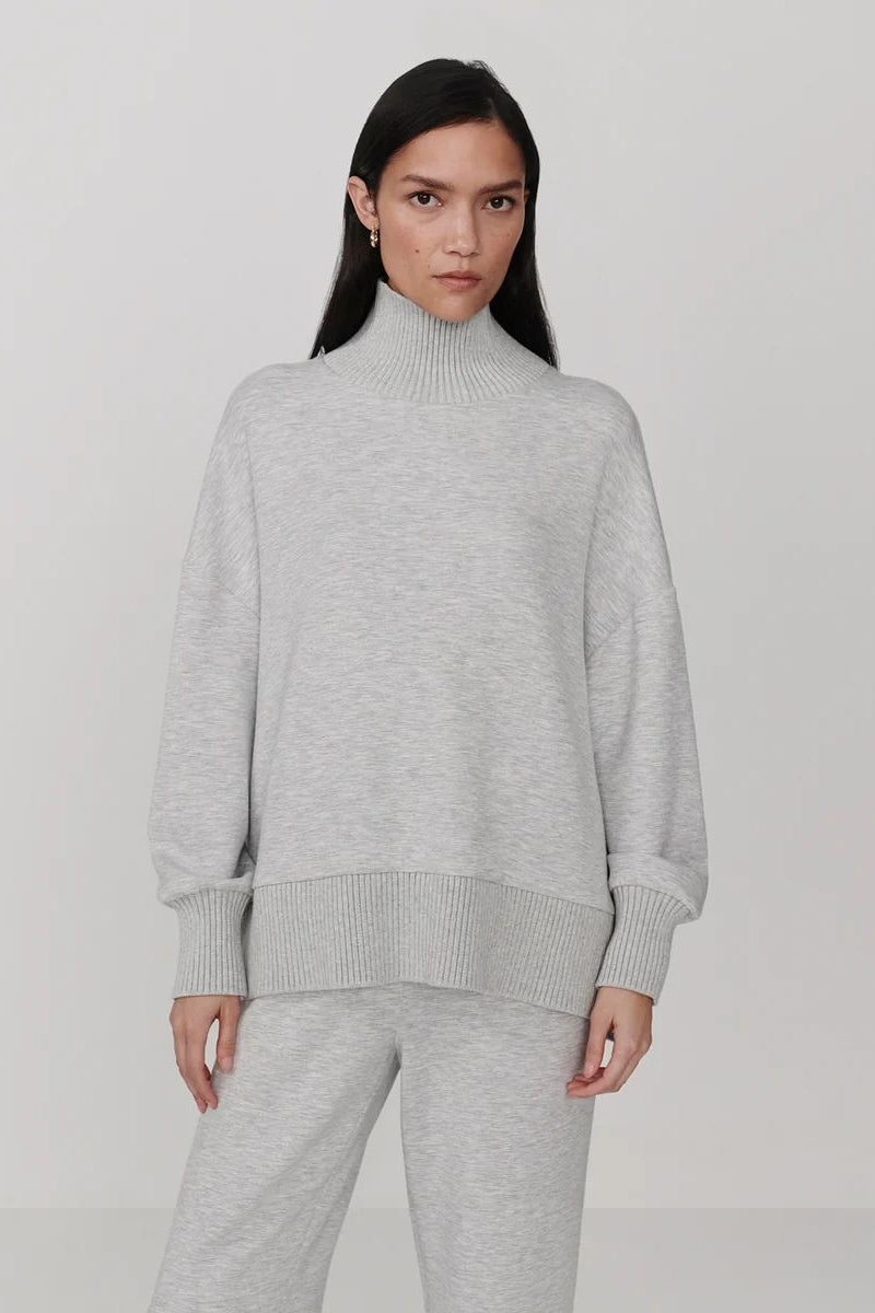 BARKER HIGH NECK SWEAT LIGHT GREY