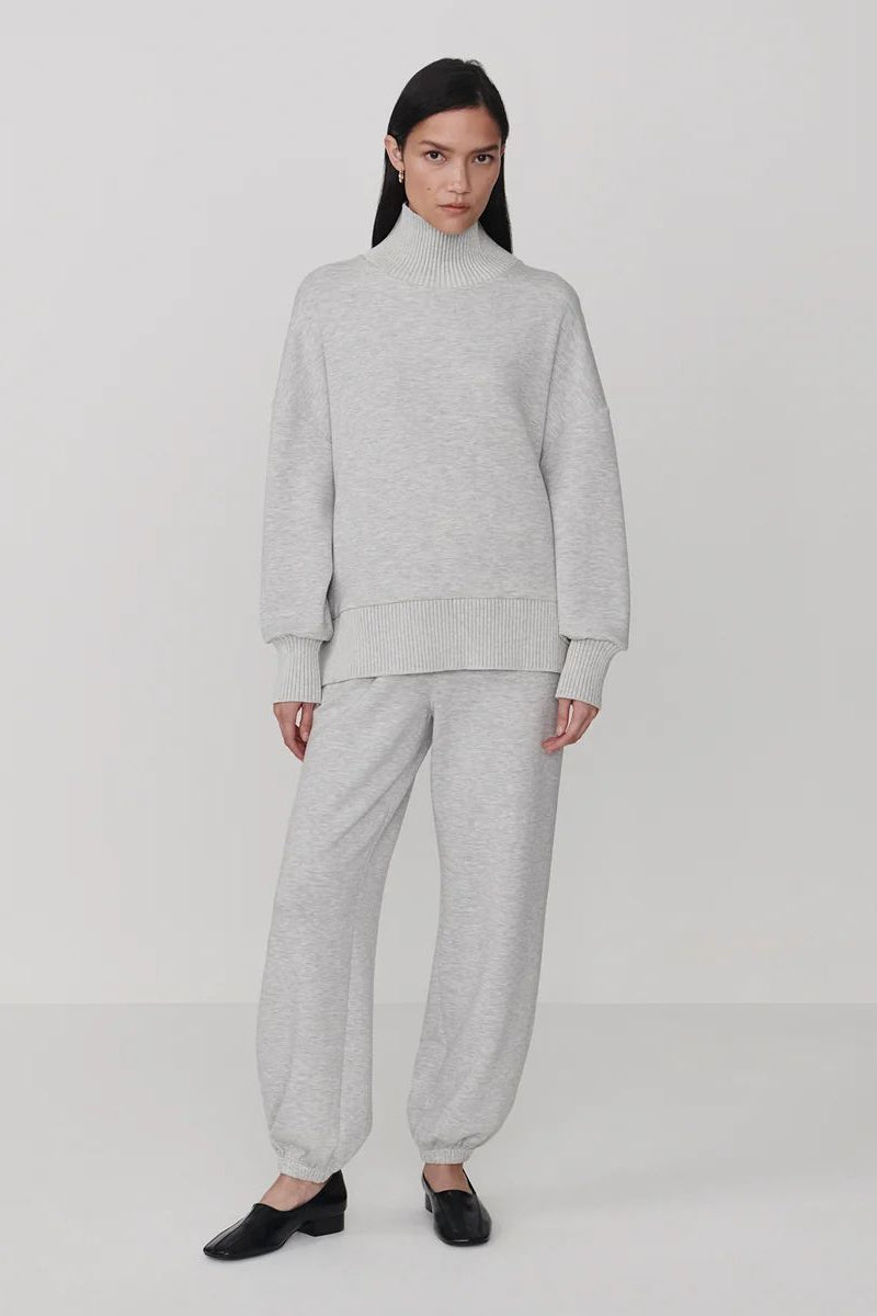BARKER HIGH NECK SWEAT LIGHT GREY