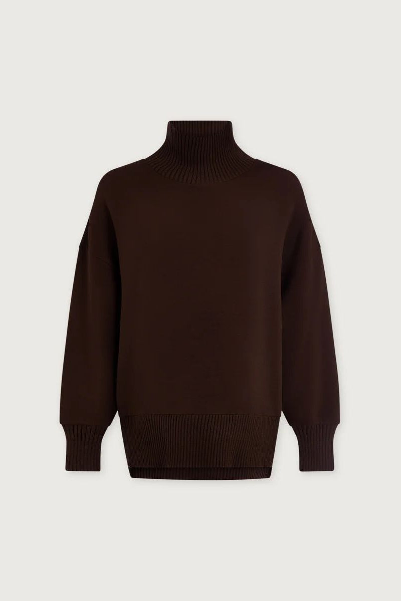 BARKER HIGH NECK SWEAT COFFEE