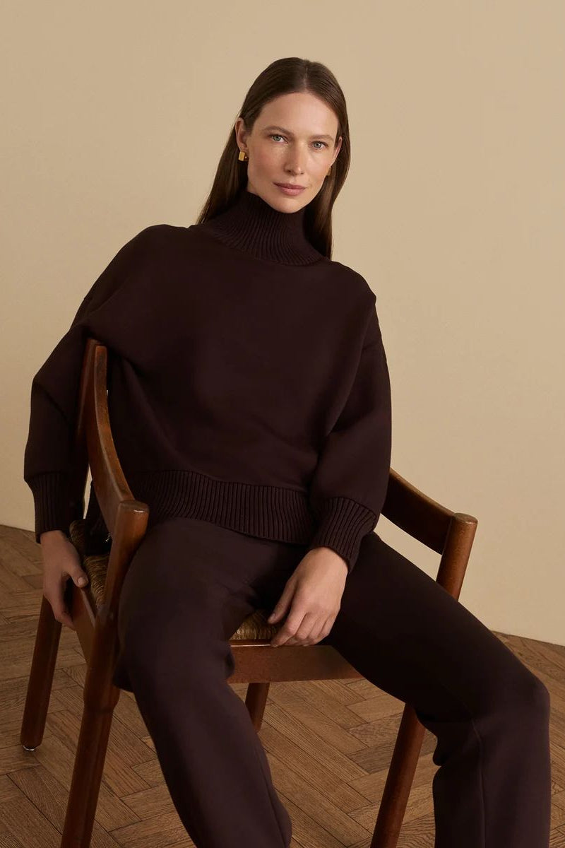 BARKER HIGH NECK SWEAT COFFEE