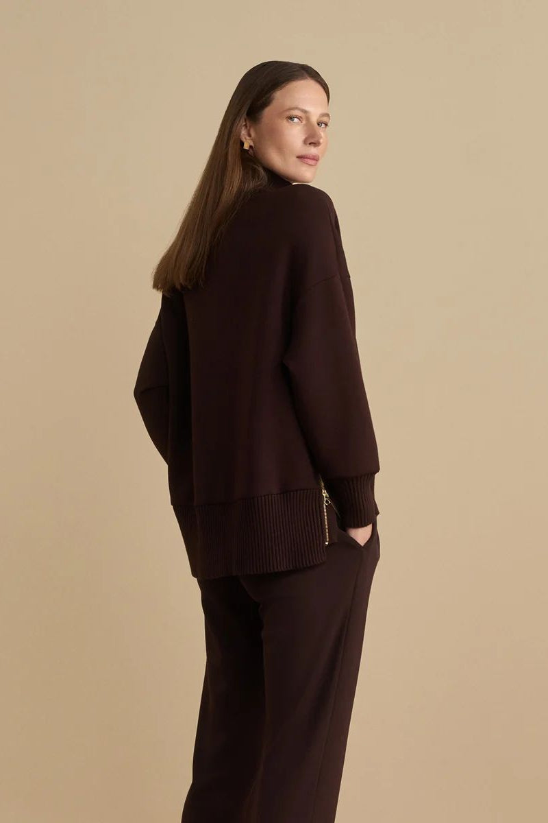 BARKER HIGH NECK SWEAT COFFEE