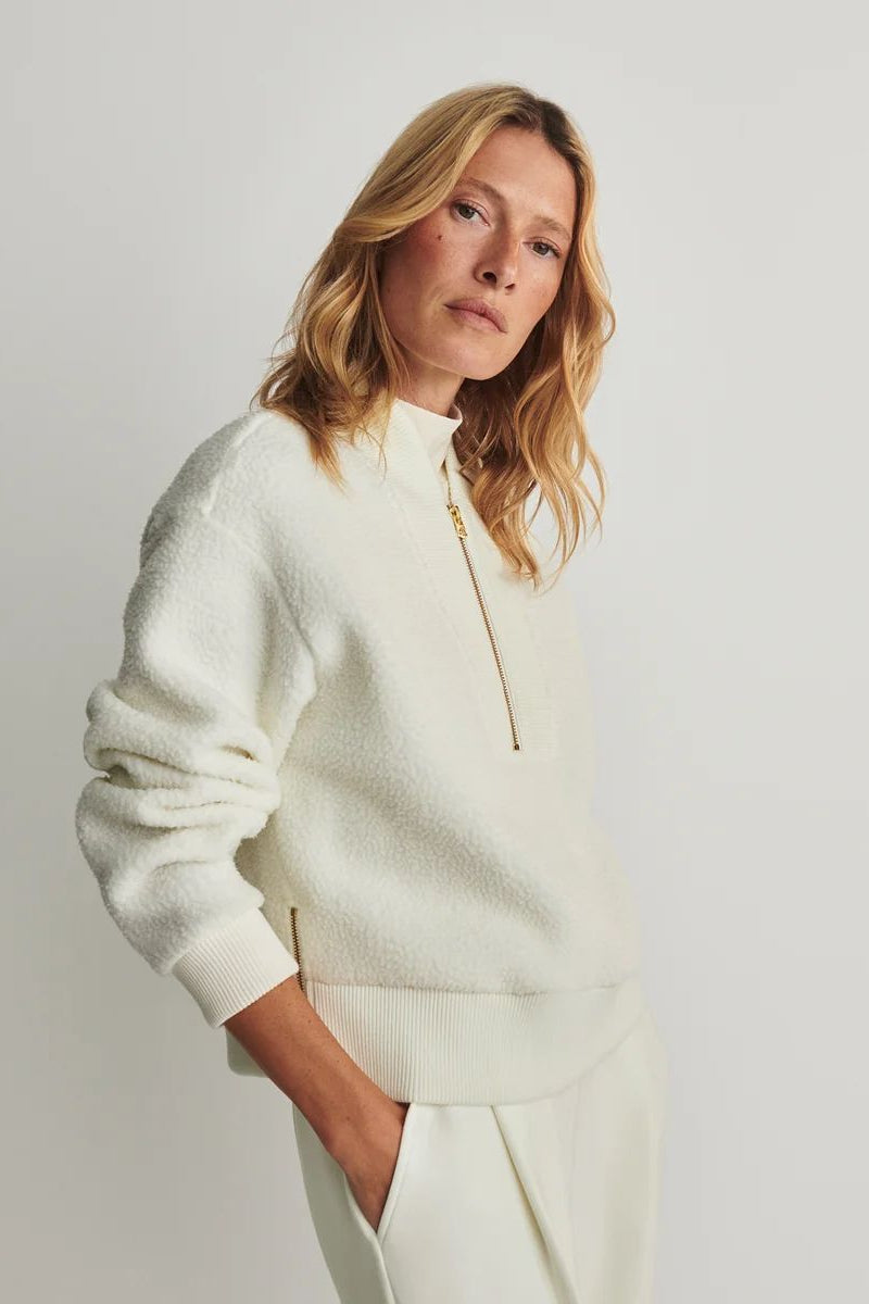 NUMFORD HALF ZIP FLEECE EGRET