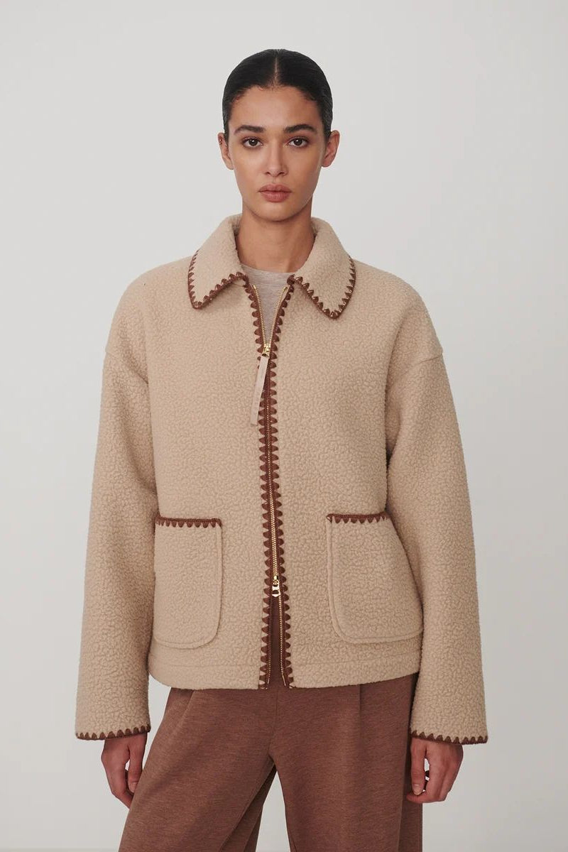 RUIKO ZIP FLEECE TAUPE