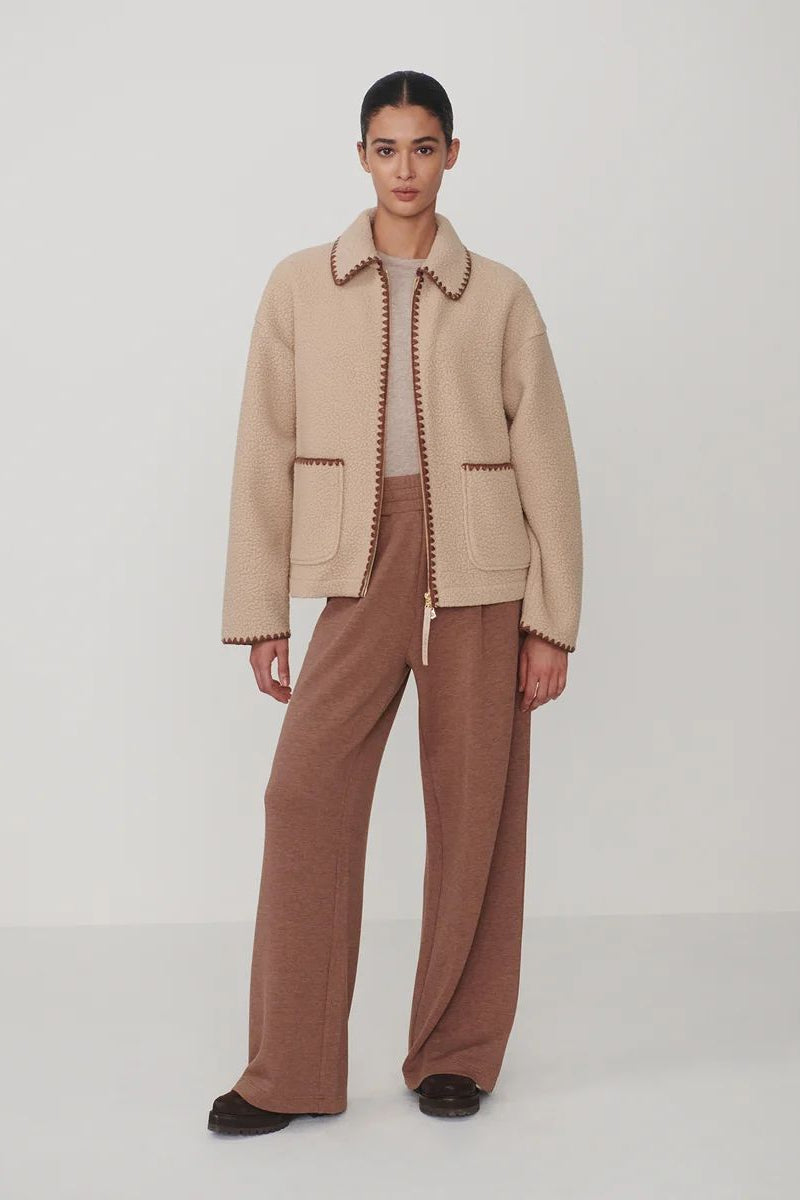 RUIKO ZIP FLEECE TAUPE