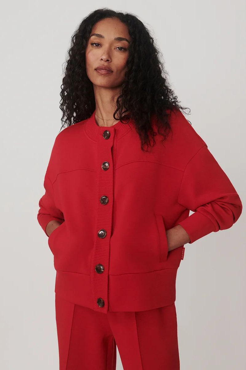 OLWEN BUTTON SWEAT RED RED