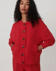 OLWEN BUTTON SWEAT RED RED