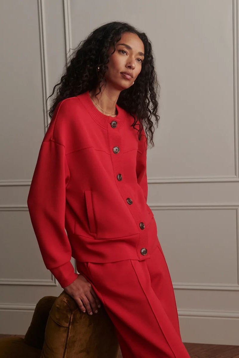 OLWEN BUTTON SWEAT RED RED