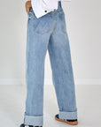 26Z-MOTHER-BROEK JEANS-BLAUW MIDDEN