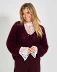 25W-MAI-PULL-BORDEAUX DONKER ROOD