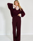25W-MAI-PULL-BORDEAUX DONKER ROOD