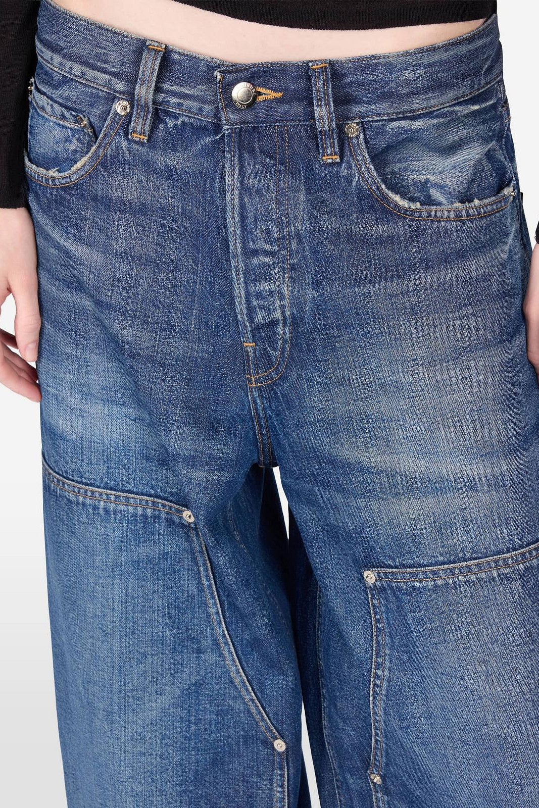 26W-HAIKURE-BROEK JEANS-MARINE DONKER