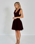 26W-LISA YANG-KLEED-BORDEAUX DONKER ROOD