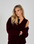 26W-LISA YANG-PULL GILET-BORDEAUX DONKER