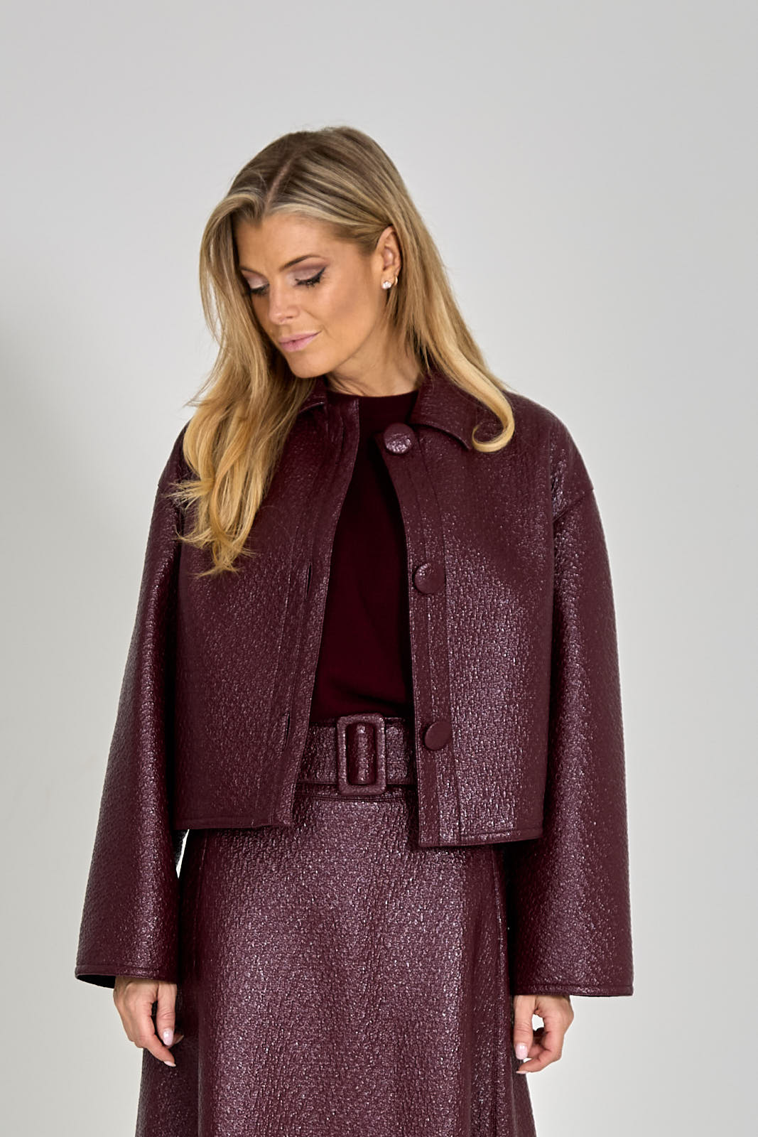LAKLEDER VEST COURTE