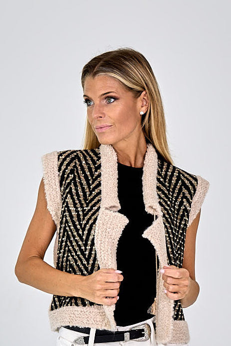 GILET CHEVRON JACQUARD