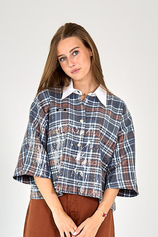 BLOUSE BERRY CHECK PAILLET