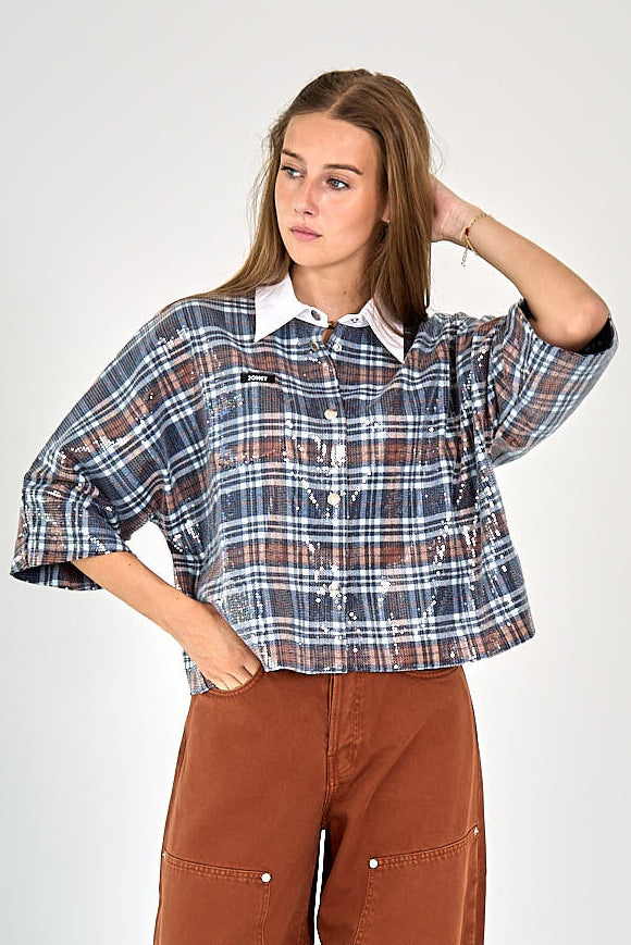 BLOUSE BERRY CHECK PAILLET