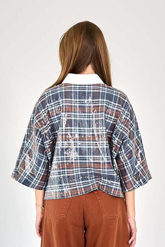 BLOUSE BERRY CHECK PAILLET