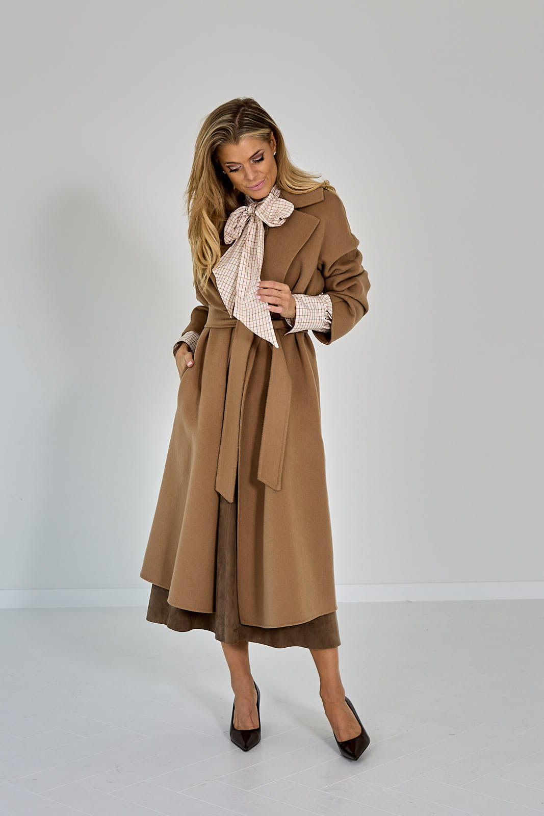 26W-MAX MARA-MANTEL-BRUIN MIDDEN
