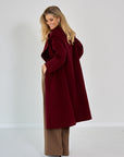 26W-MAX MARA-MANTEL-BORDEAUX DONKER ROOD