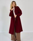 26W-MAX MARA-MANTEL-BORDEAUX DONKER ROOD