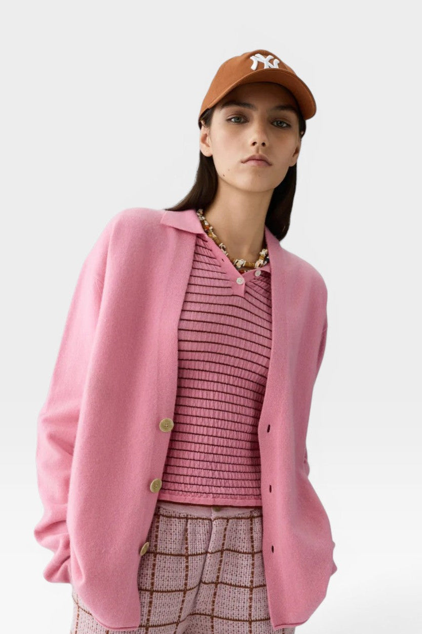 26W-GUEST IN RESIDENCE-PULL GILET-ROSE L