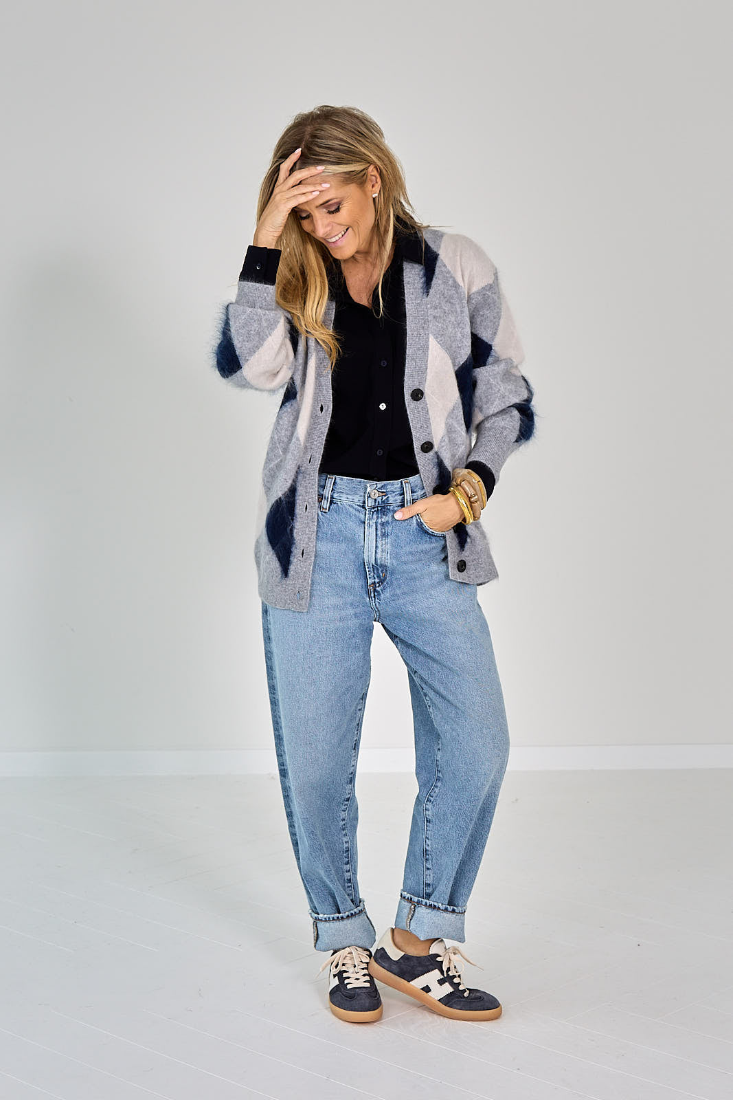 26W-AMOUR-PULL GILET-GRIJS MIDDEN