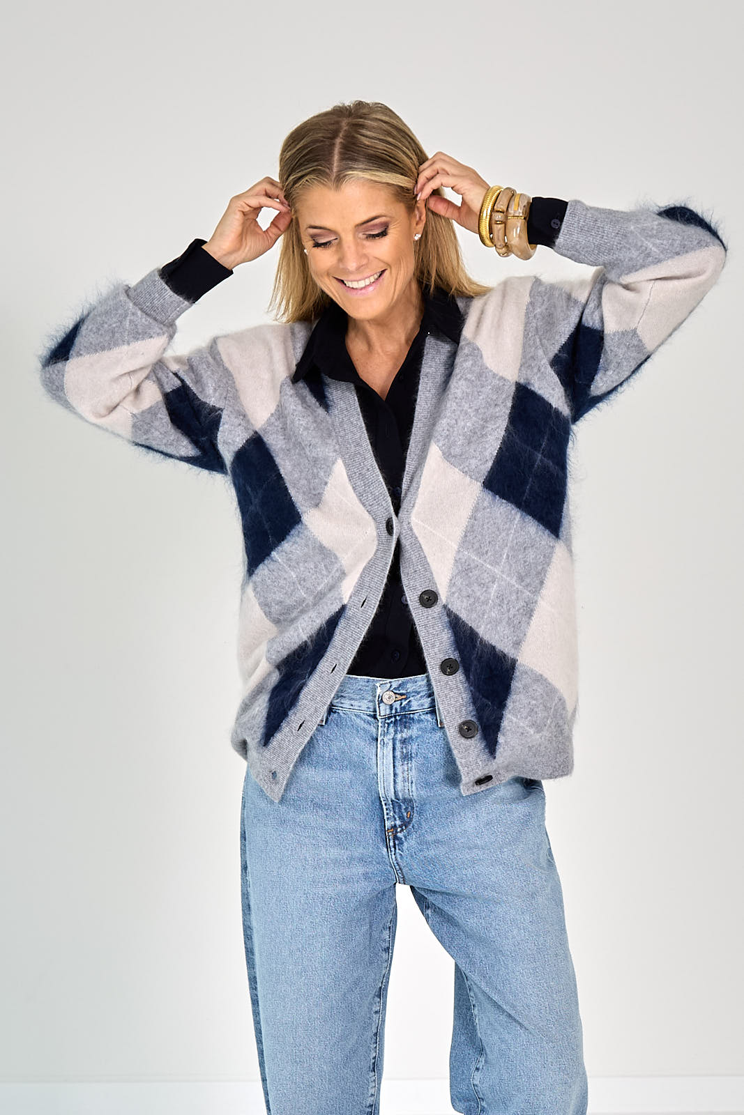 26W-AMOUR-PULL GILET-GRIJS MIDDEN