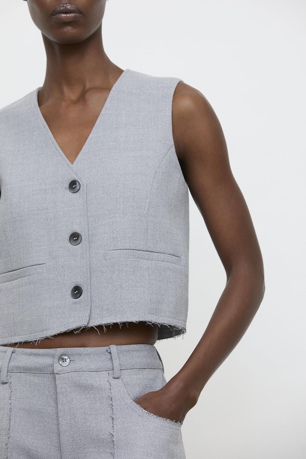 26W-ELEH-BLAZER GILET-GRIJS MIDDEN