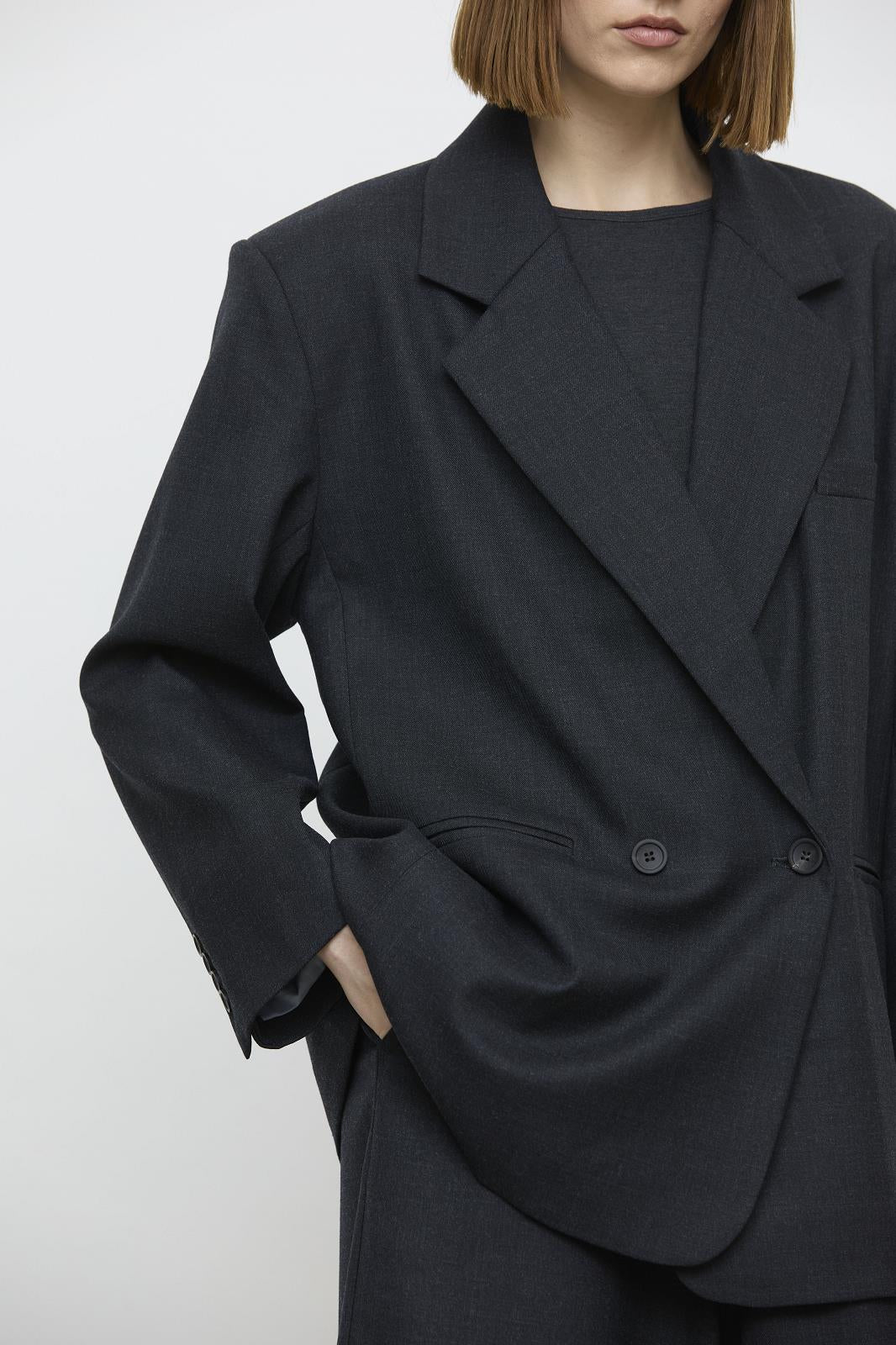 26W-ELEH-BLAZER-GRIJS DONKER